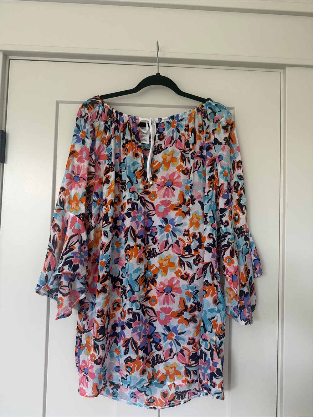 NWT  XS\S Anne Cole Multicolor Floral Bell sleeve  coverup